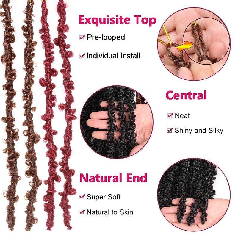 Beverlee Butterfly Locs Crochet Hair Short 2 Packs Black Crochet Bob Hair 12 Inch Messy Distressed Faux Locs Crochet Braids Pre-twisted Soft Locs Hair for Women #1B… - Image 3
